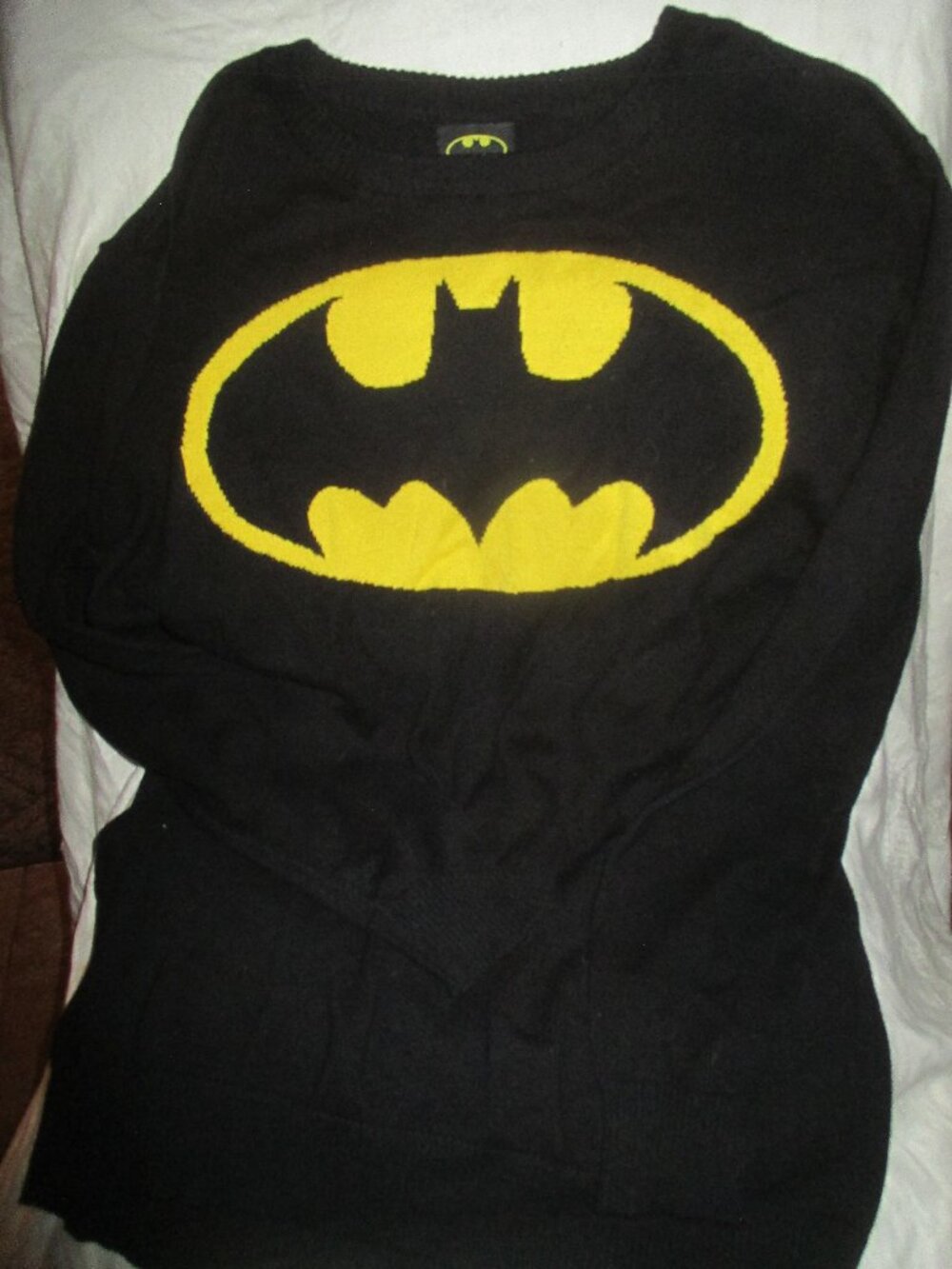Batman Knit Sweater Ladies Long Sleeve XL X-LARGE DC Comics Batman